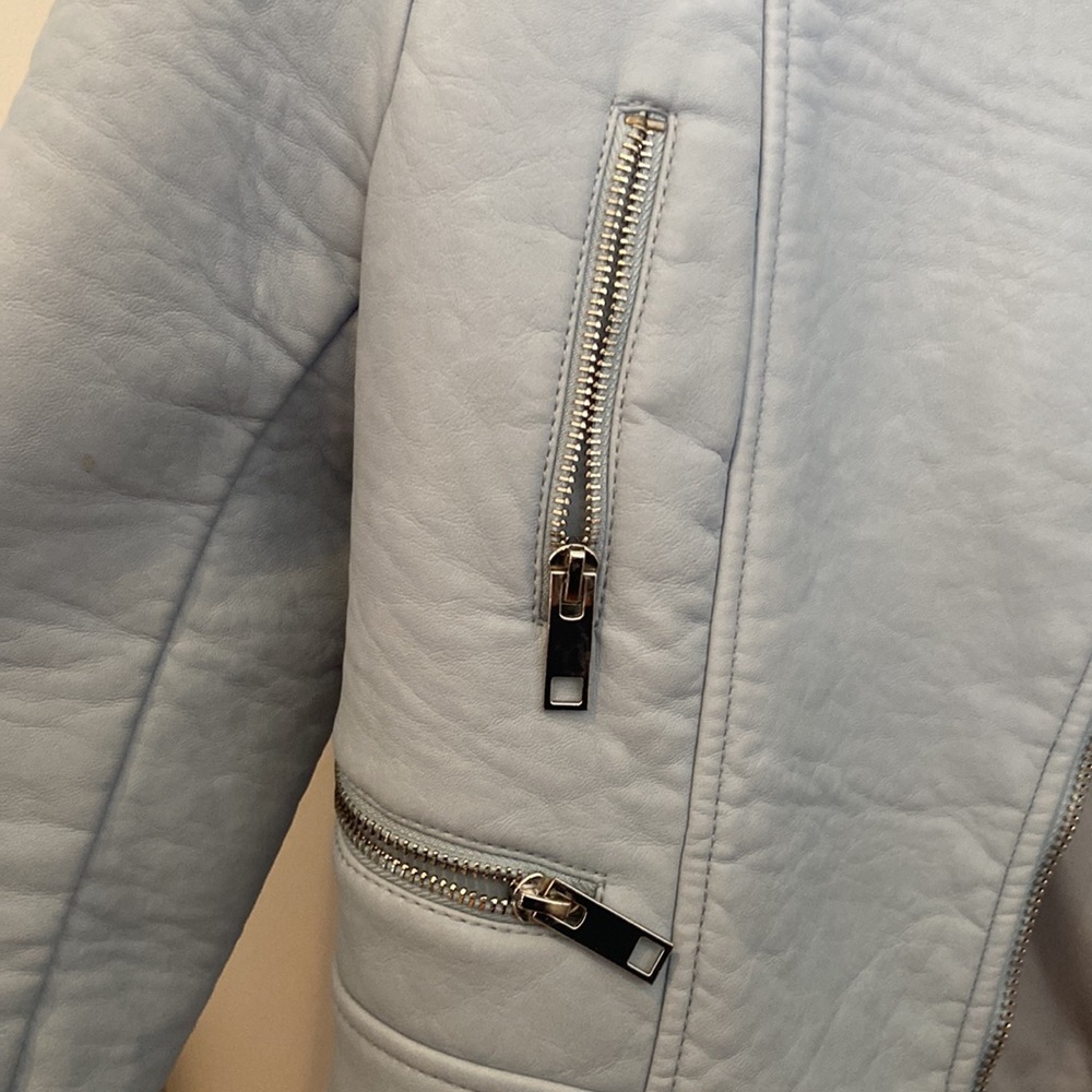 Blue Leather Jacket - Picture 6 of 6